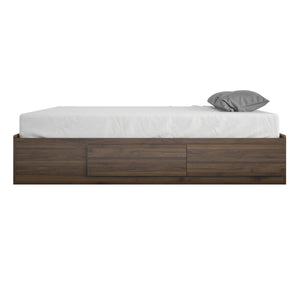 Ameriwood Home Full Platform Bed with Drawers - Florence Walnut - Full