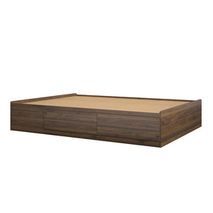 Ameriwood Home Full Platform Bed with Drawers - Florence Walnut - Full