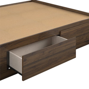 Ameriwood Home Full Platform Bed with Drawers - Florence Walnut - Full