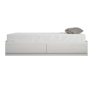 Ameriwood Home Twin Platform Bed with Drawers - Ivory Oak - Twin