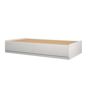 Ameriwood Home Twin Platform Bed with Drawers - Ivory Oak - Twin