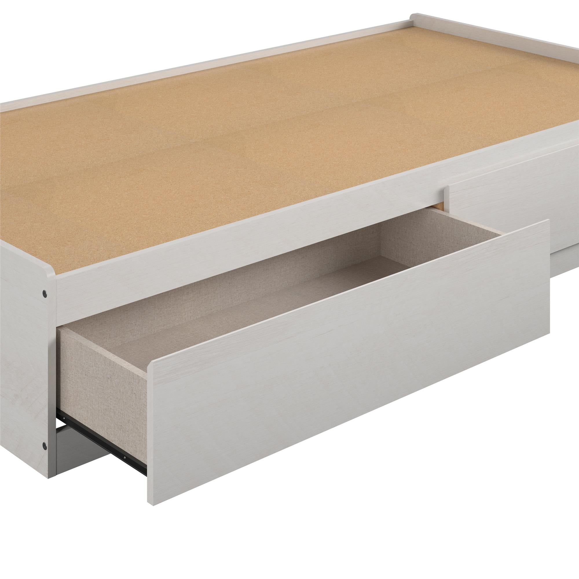 Ameriwood Home Twin Platform Bed with Drawers - Ivory Oak - Twin