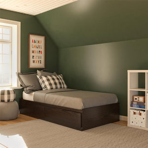 Ameriwood Home Twin Platform Bed with Drawers - Espresso - Twin