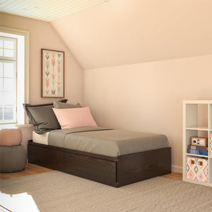 Ameriwood Home Twin Platform Bed with Drawers - Espresso - Twin