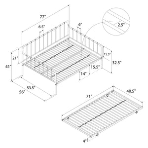 DHP Aaron Metal Daybed and Trundle - Black - Full
