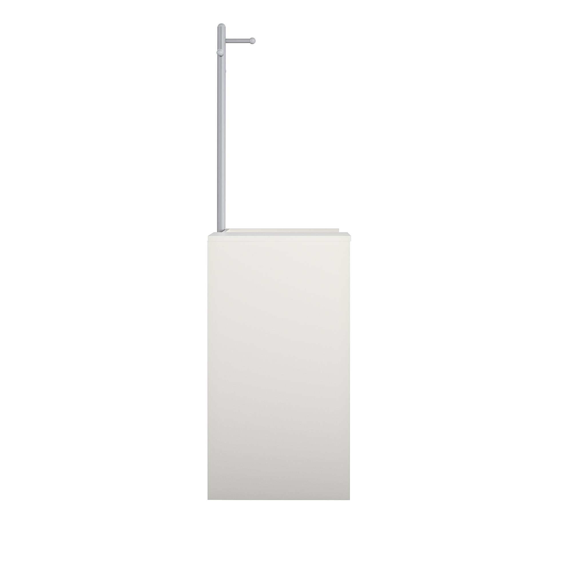 Ameriwood Home Tyler Storage Bench and Coat Rack - White
