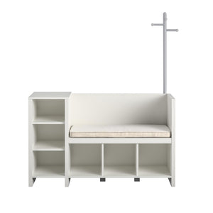 Ameriwood Home Tyler Storage Bench and Coat Rack - White