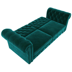 DHP Felix Chesterfield Futon Sofa Bed - Green