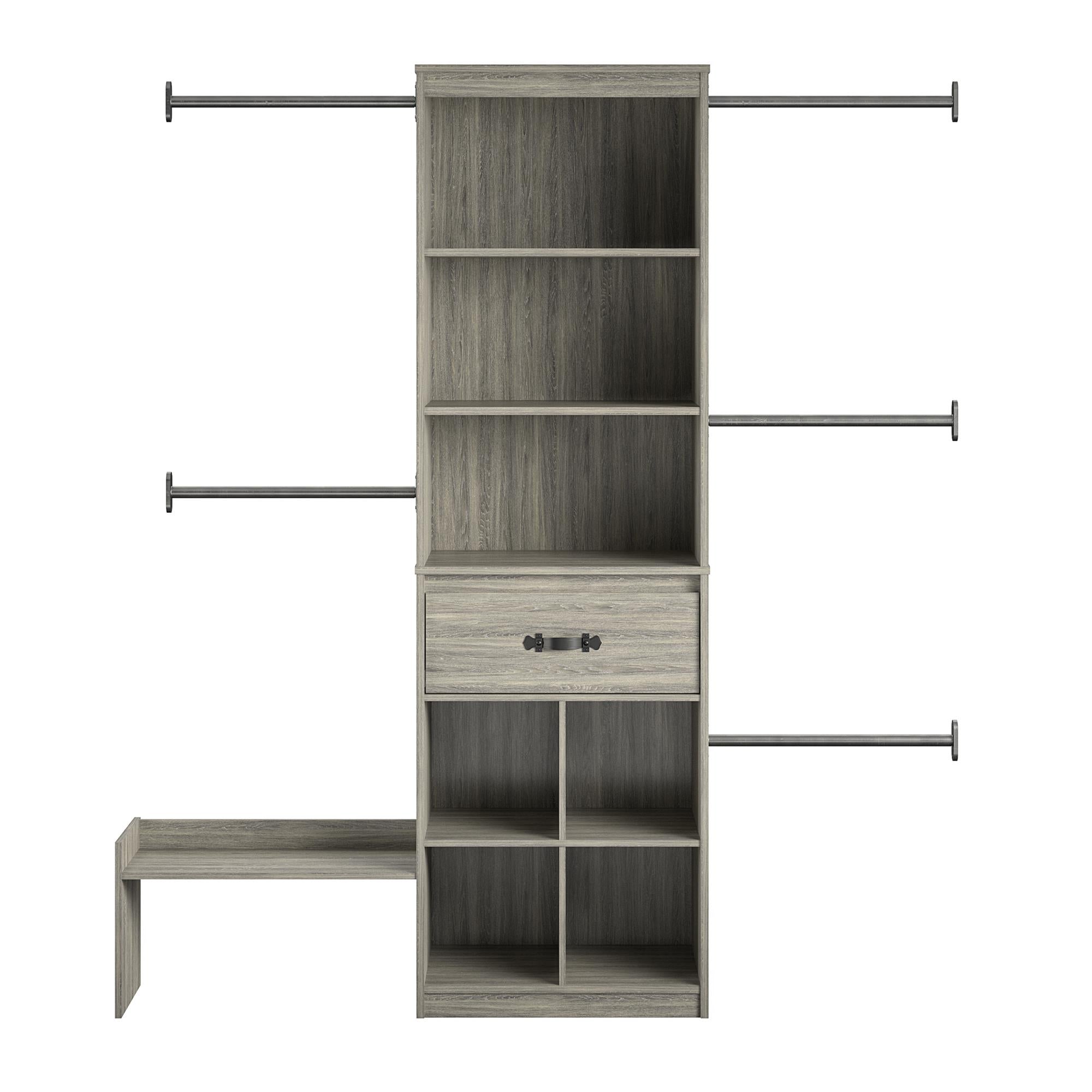 Nova Grow with Me Grey Oak Adjustable Kids' Closet Organizer System - Gray Oak