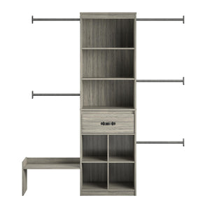 Nova Grow with Me Grey Oak Adjustable Kids' Closet Organizer System - Gray Oak