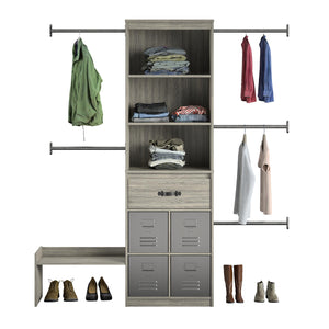 Nova Grow with Me Grey Oak Adjustable Kids' Closet Organizer System - Gray Oak