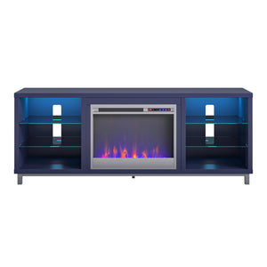 Ameriwood Home Lumina Deluxe Fireplace TV Stand for TVs up to 70" - Navy - 66”-70”