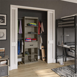 Nova Grow with Me Grey Oak Adjustable Kids' Closet Organizer System - Gray Oak