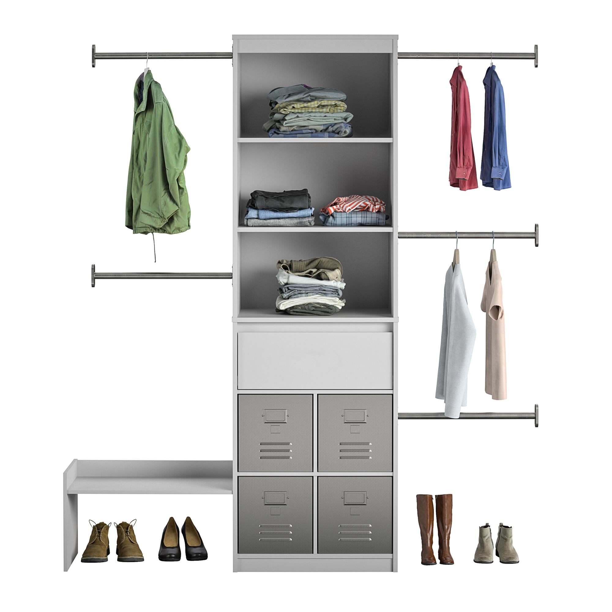 Max & Finn Grow with Me Adjustable Closet Organizer - Dove Gray