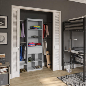Max & Finn Grow with Me Adjustable Closet Organizer - Dove Gray