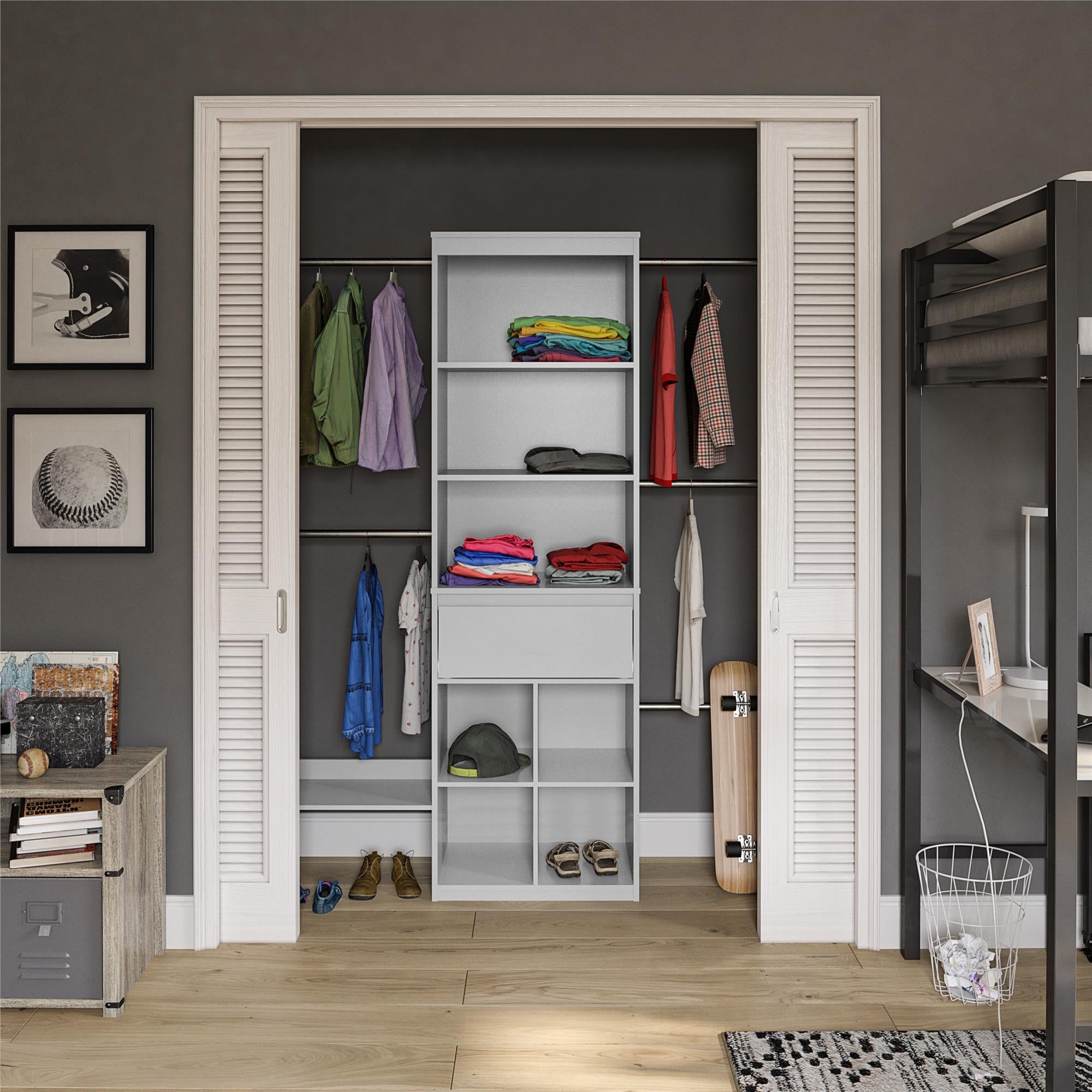 Max & Finn Grow with Me Adjustable Closet Organizer - Dove Gray