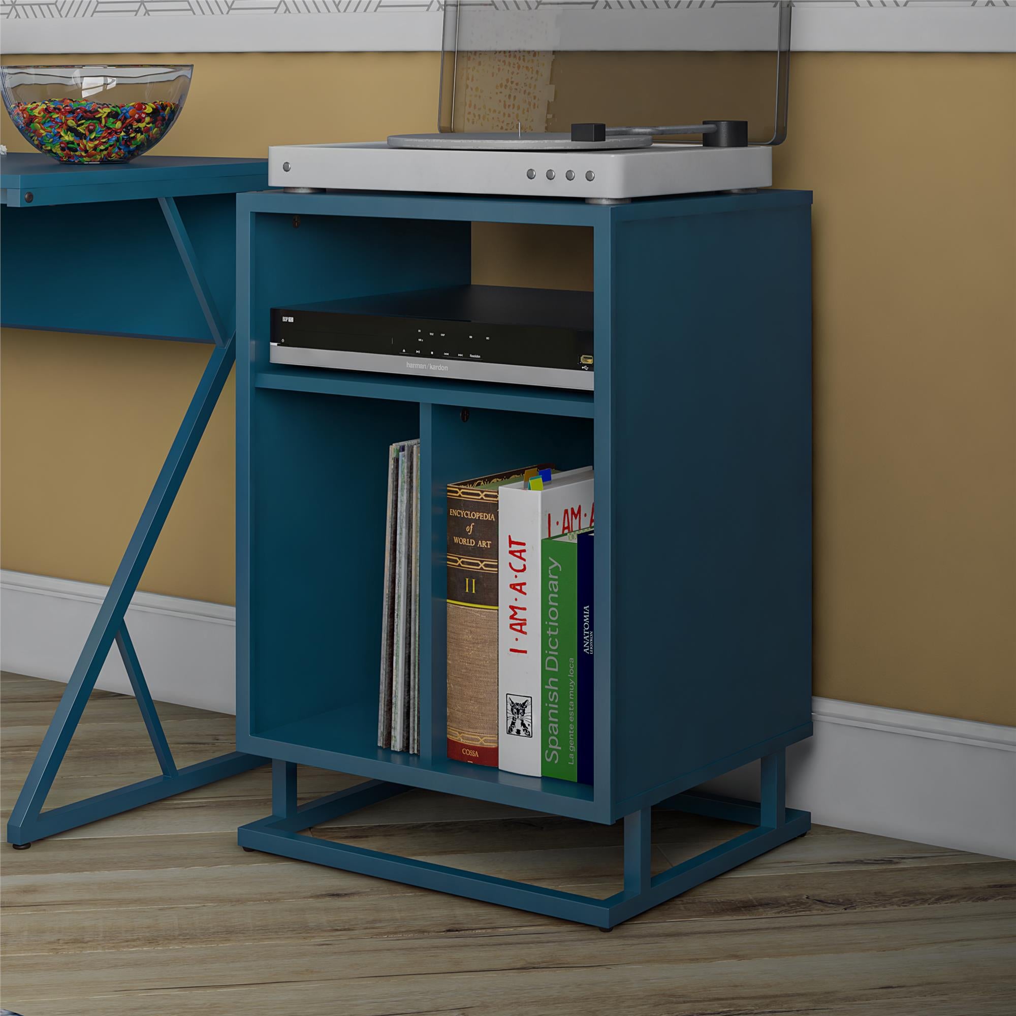 Novogratz Regal Turntable Stand / End Table - Blue