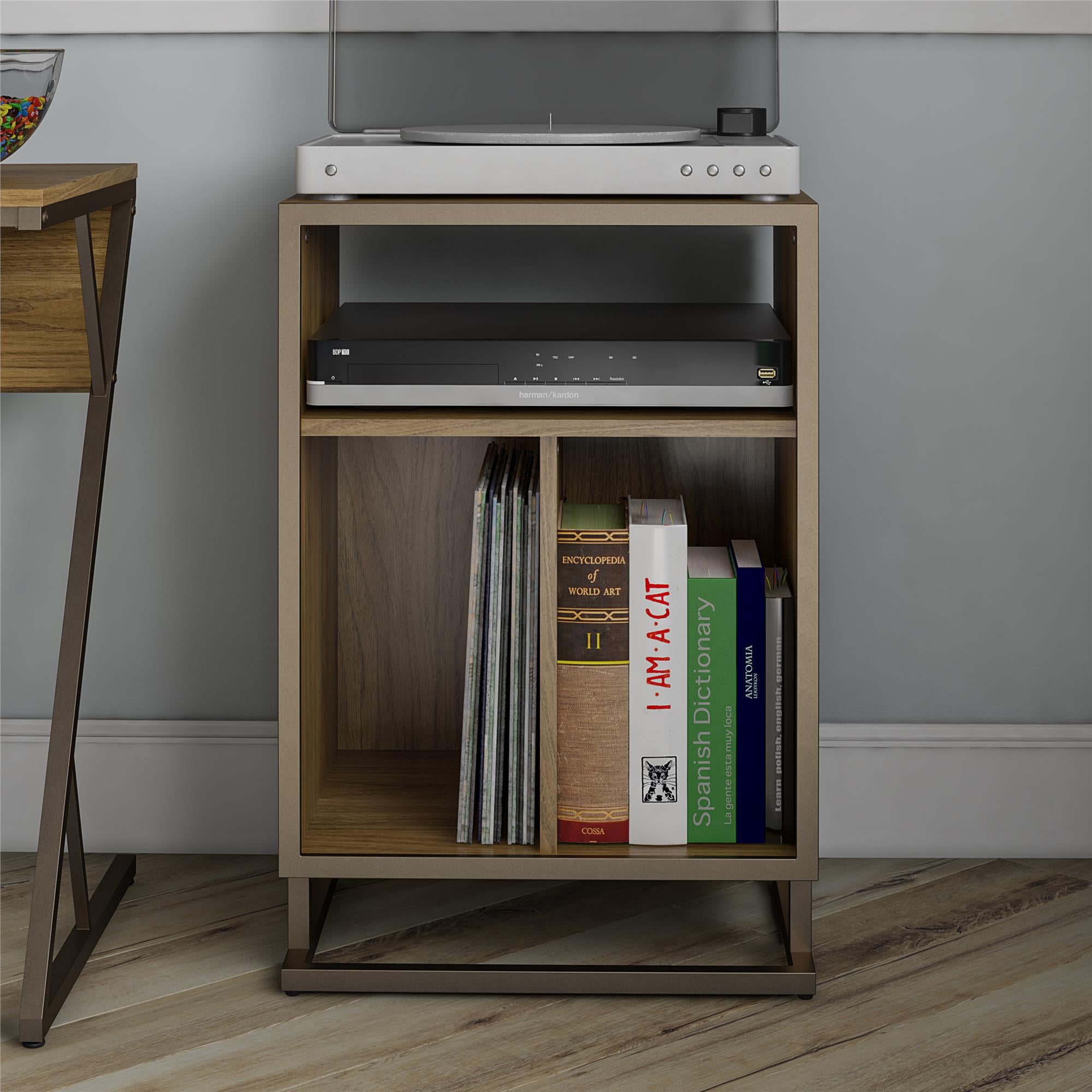 Novogratz Regal Turntable Stand / End Table - Walnut