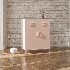 Systembuild Evolution Mission District 2 Door Metal Locker Accent Cabinet - Pink