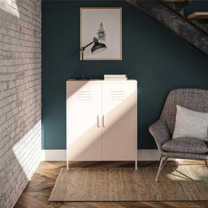 Systembuild Evolution Mission District 2 Door Metal Locker Accent Cabinet - Pink