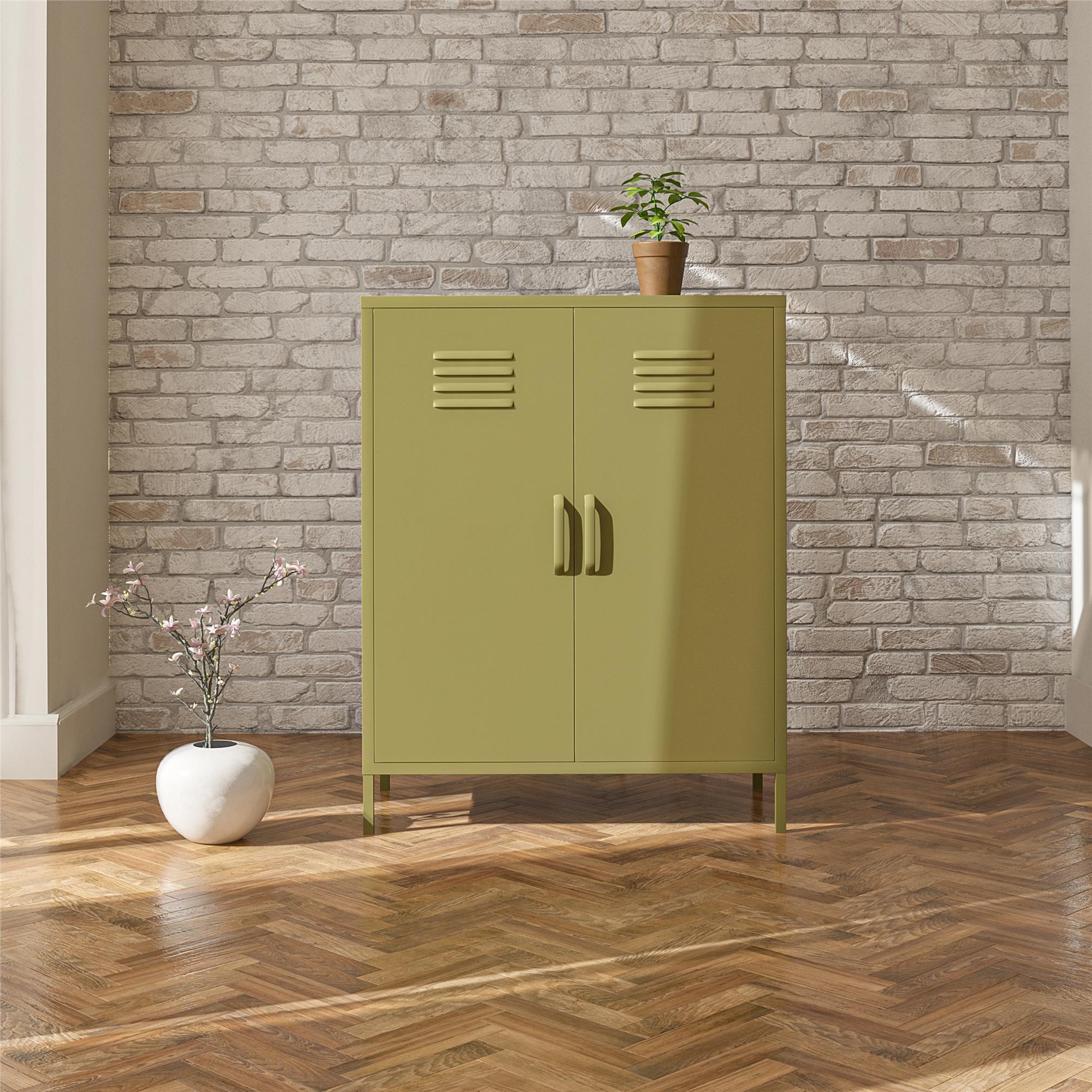 Systembuild Evolution Mission District 2-Door Metal Locker Cabinet - Olive Green
