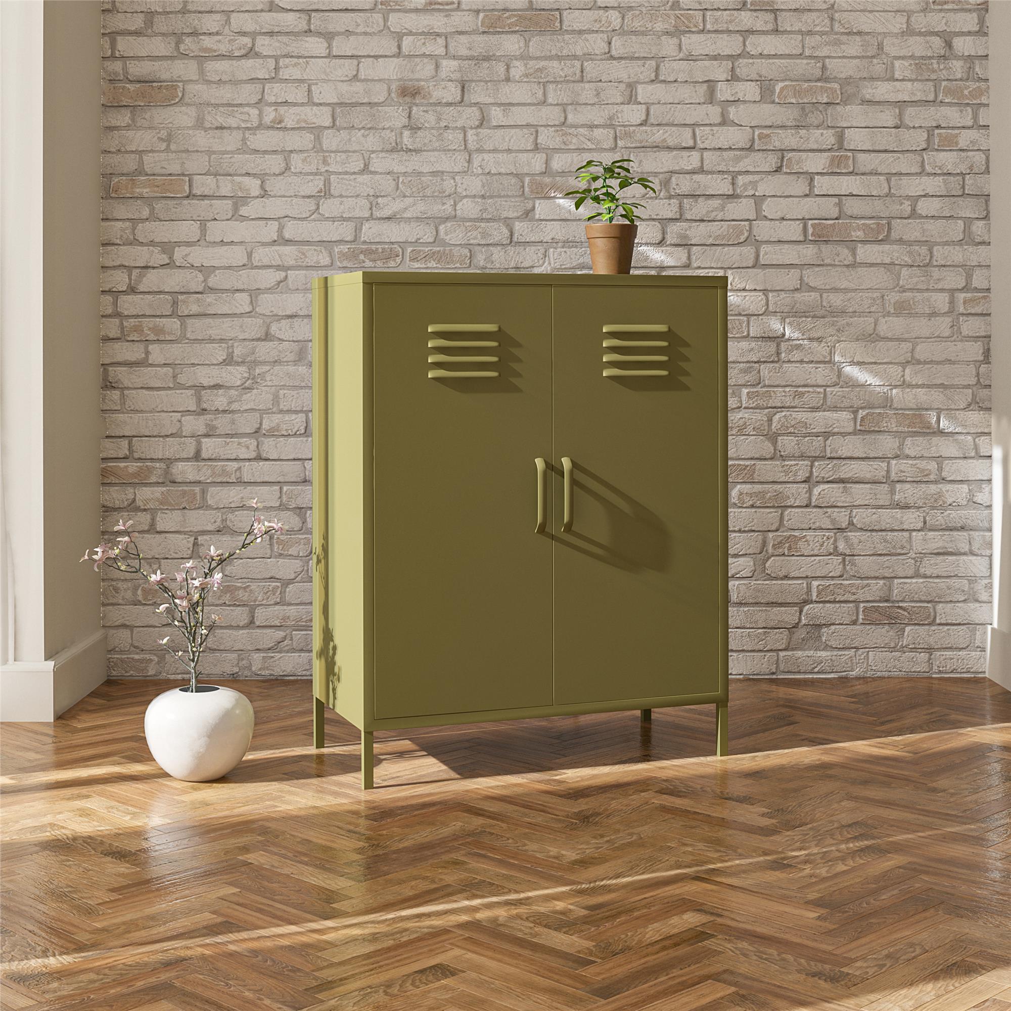 Systembuild Evolution Mission District 2-Door Metal Locker Cabinet - Olive Green