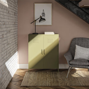 Systembuild Evolution Mission District 2-Door Metal Locker Cabinet - Olive Green