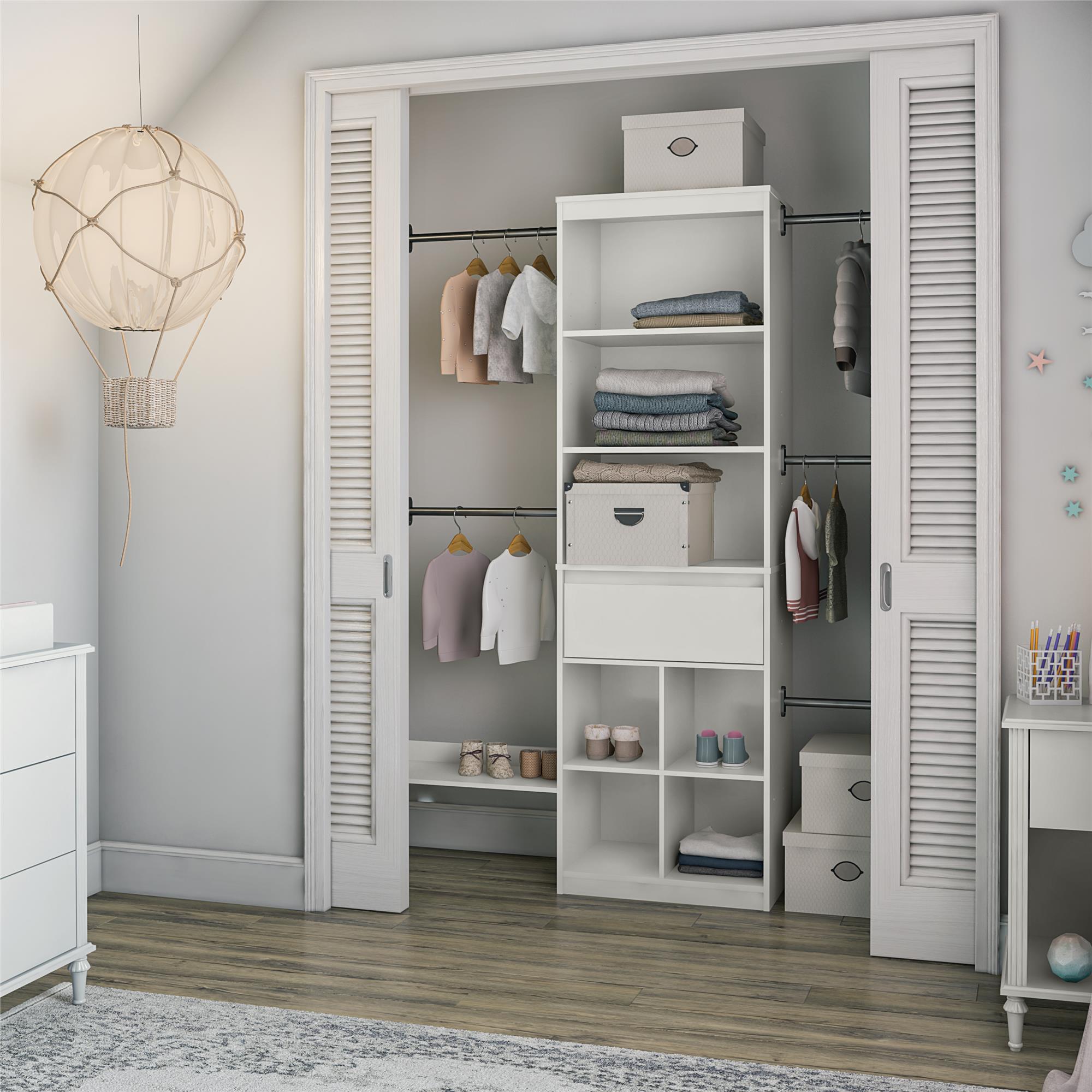 Max & Finn Grow with Me Adjustable Closet Organizer - White