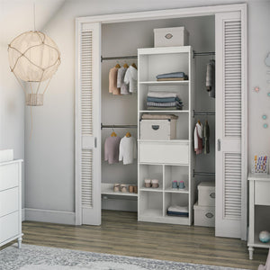 Max & Finn Grow with Me Adjustable Closet Organizer - White