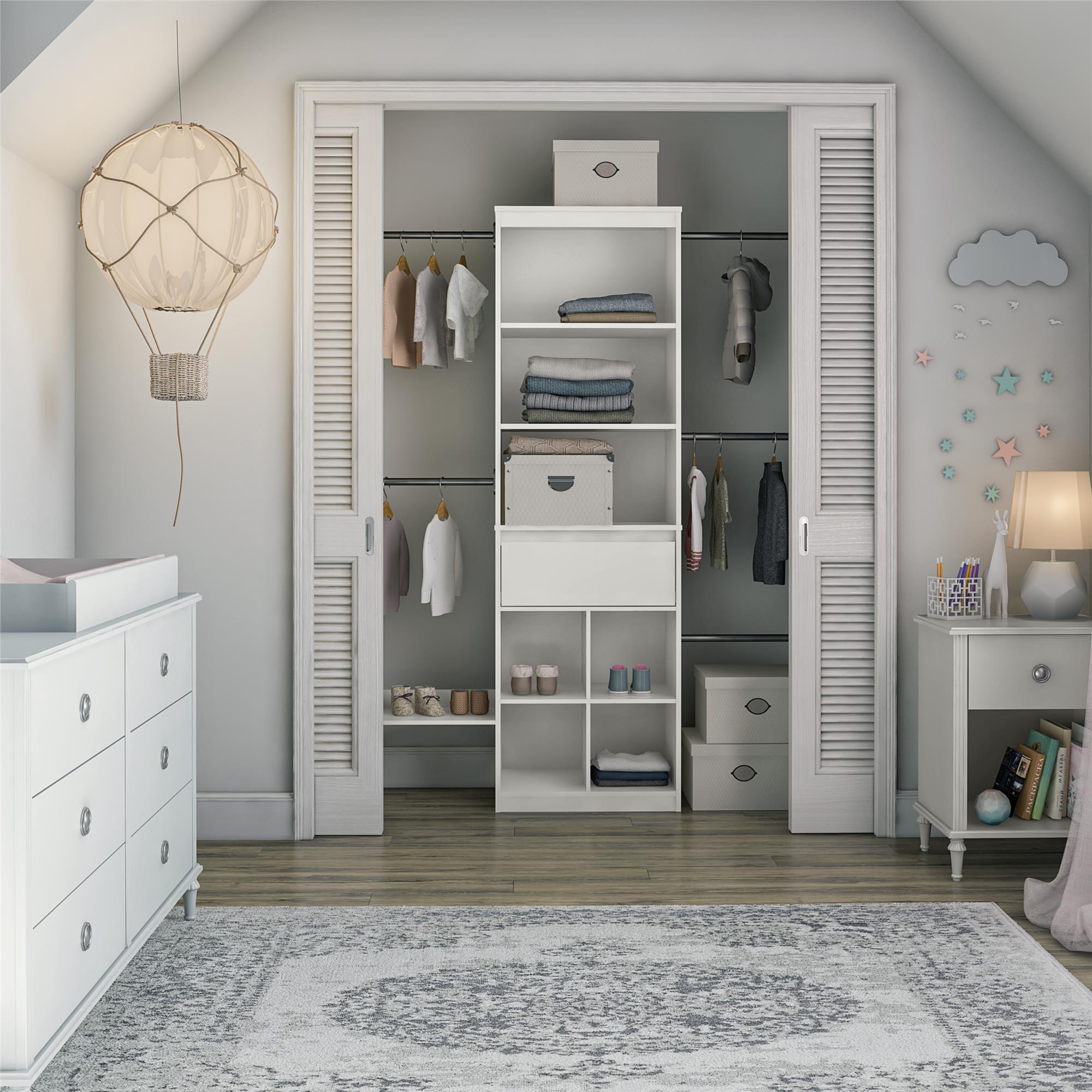 Max & Finn Grow with Me Adjustable Closet Organizer - White