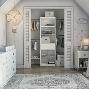 Max & Finn Grow with Me Adjustable Closet Organizer - White