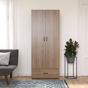 Systembuild Evolution  2 Door 1 Drawer Storage Cabinet - Rustic Oak