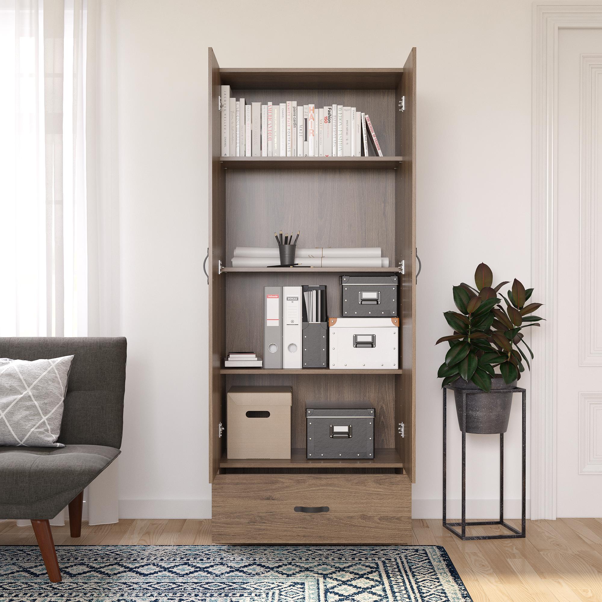 Systembuild Evolution  2 Door 1 Drawer Storage Cabinet - Rustic Oak