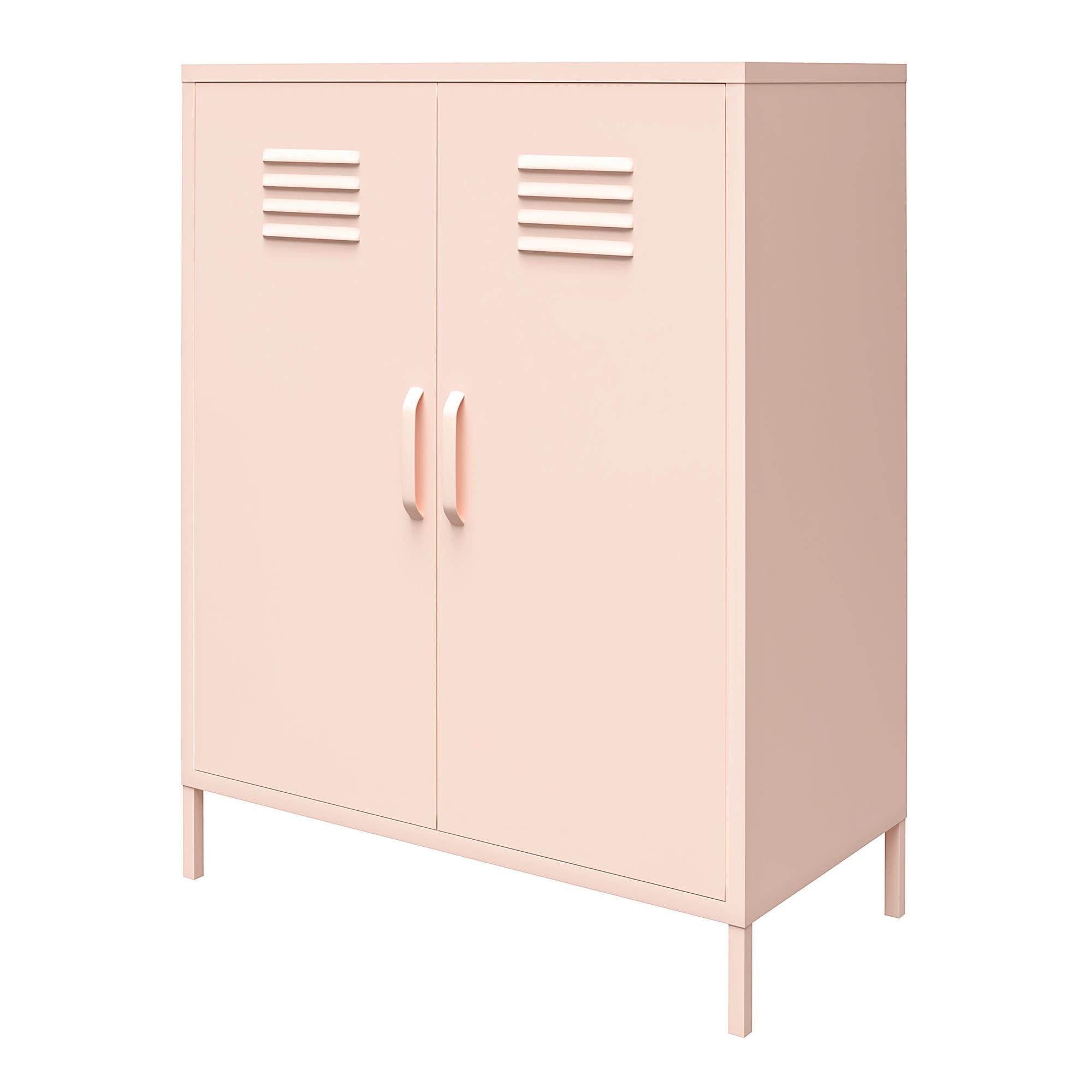 Systembuild Evolution Mission District 2 Door Metal Locker Accent Cabinet - Pink