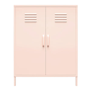 Systembuild Evolution Mission District 2 Door Metal Locker Accent Cabinet - Pink