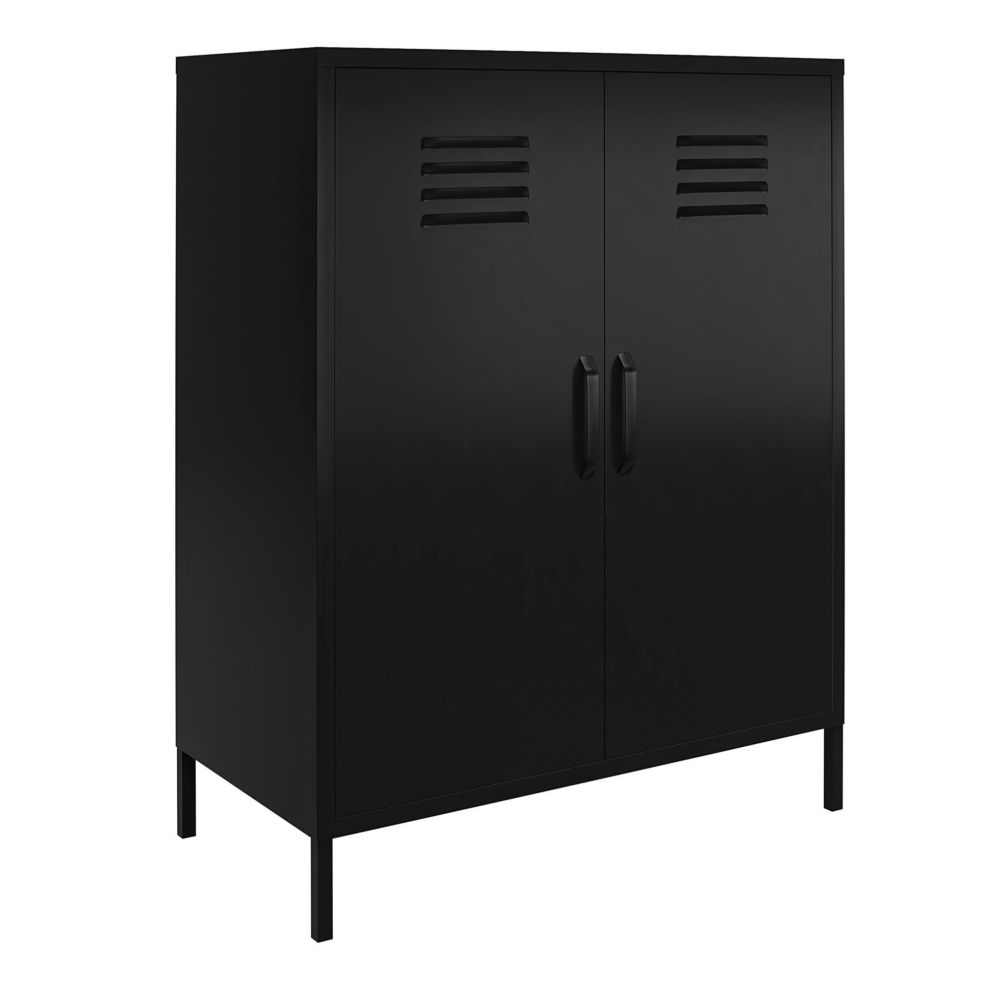 Systembuild Evolution Mission District 2 Door Metal Locker Accent Cabinet - Black
