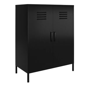 Systembuild Evolution Mission District 2 Door Metal Locker Accent Cabinet - Black