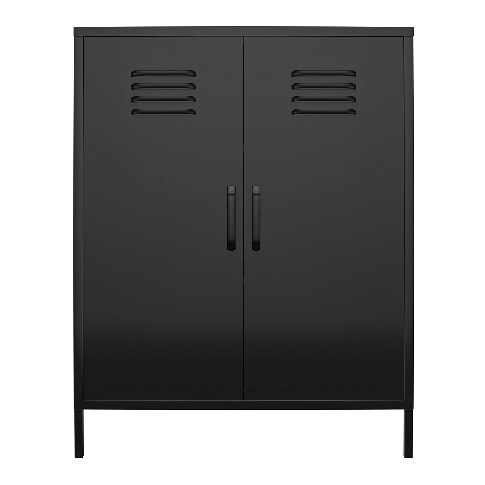 Systembuild Evolution Mission District 2 Door Metal Locker Accent Cabinet - Black