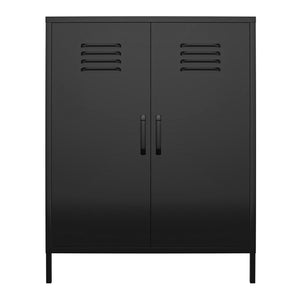 Systembuild Evolution Mission District 2 Door Metal Locker Accent Cabinet - Black