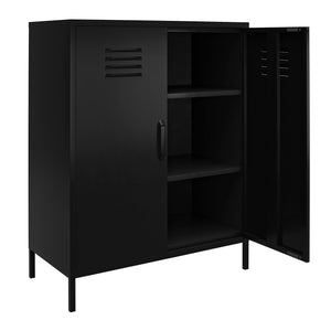 Systembuild Evolution Mission District 2 Door Metal Locker Accent Cabinet - Black