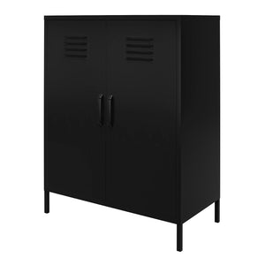 Systembuild Evolution Mission District 2 Door Metal Locker Accent Cabinet - Black