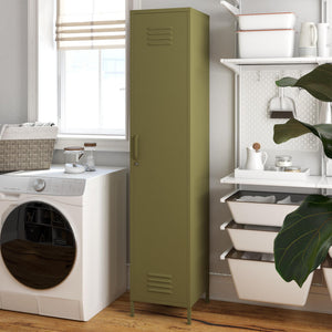 Systembuild Evolution Mission District Single Metal Locker Storage Cabinet - Olive Green
