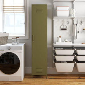 Systembuild Evolution Mission District Single Metal Locker Storage Cabinet - Olive Green