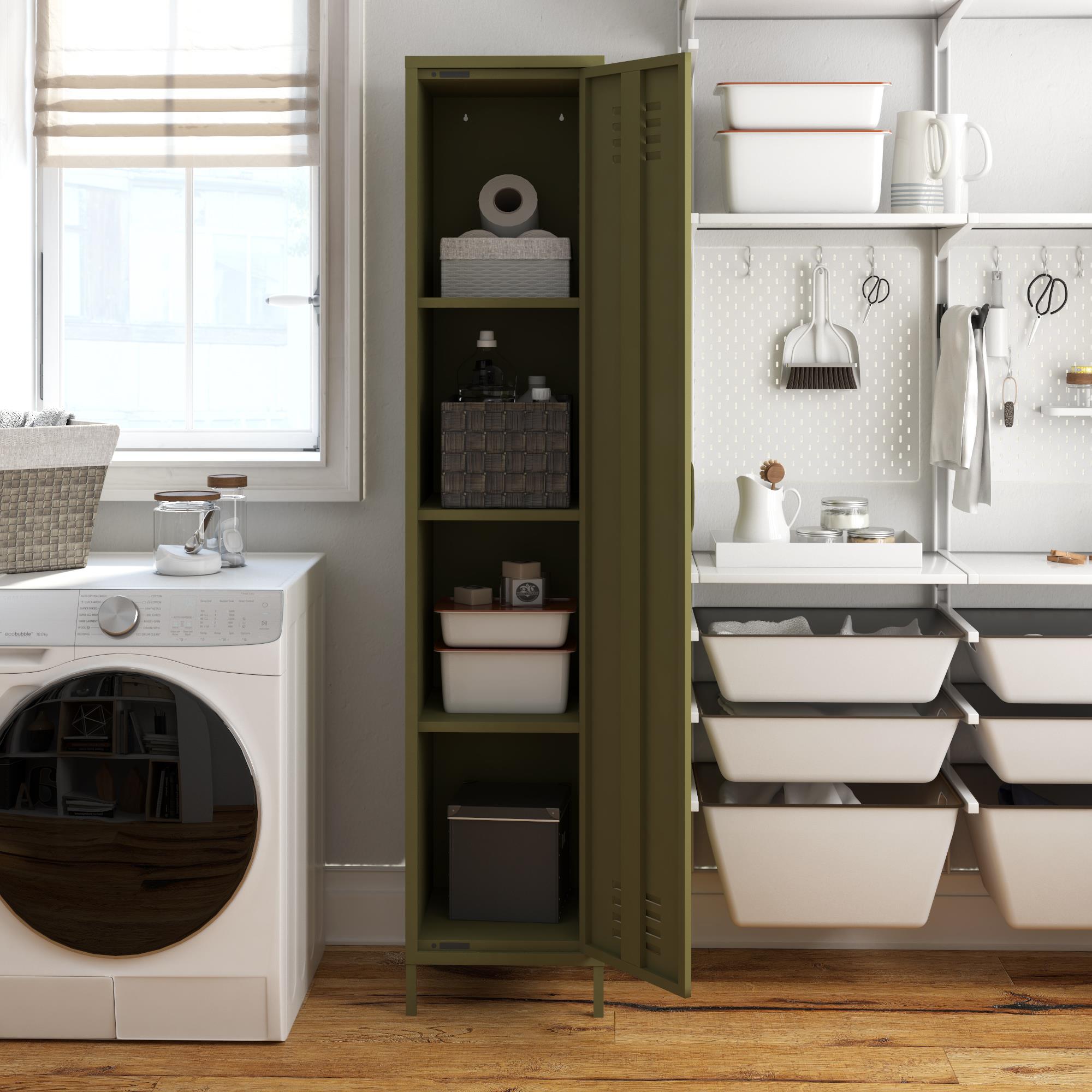 Systembuild Evolution Mission District Single Metal Locker Storage Cabinet - Olive Green