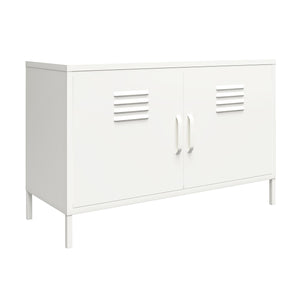 Systembuild Evolution Mission District 2 Door Metal Locker Accent Cabinet - White