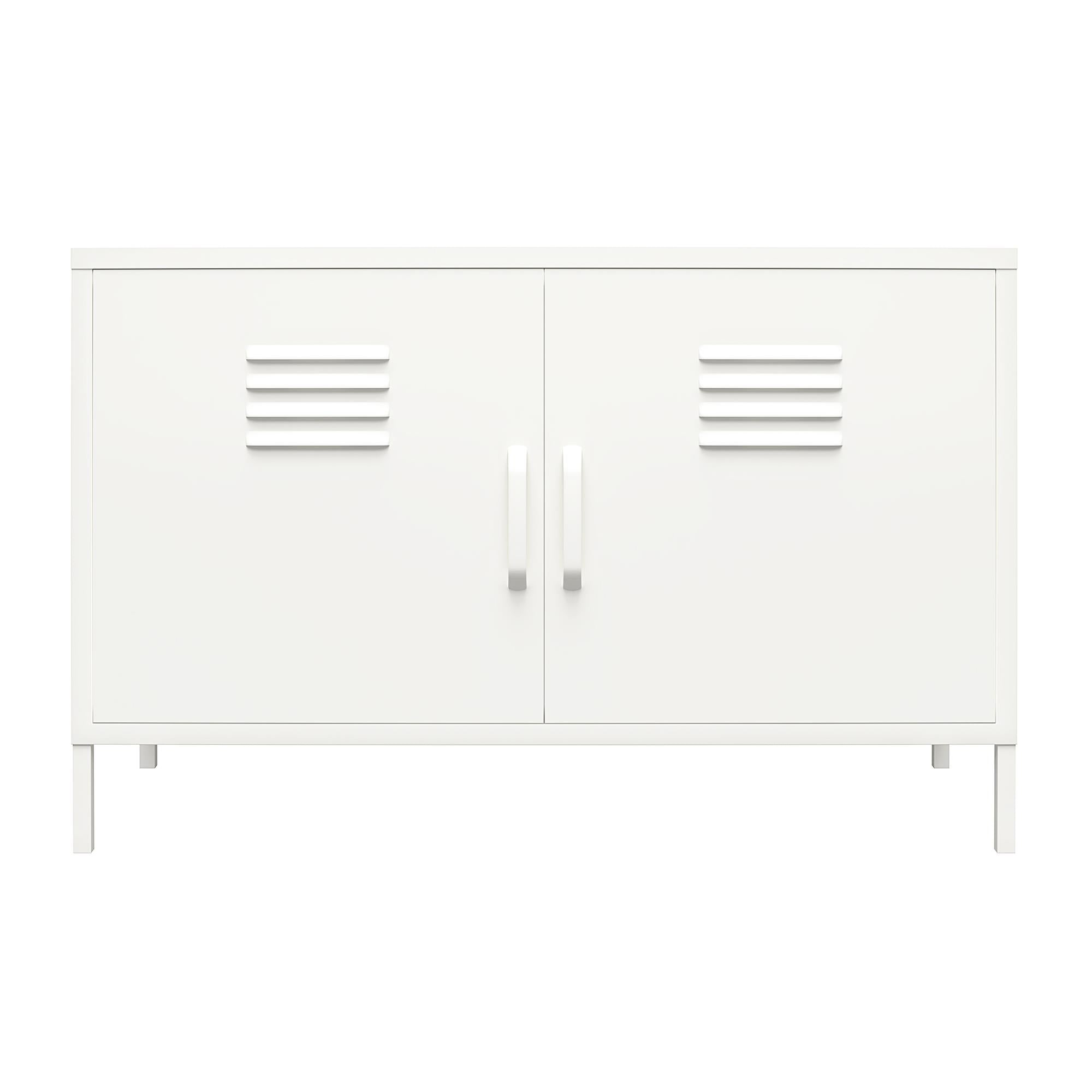 Systembuild Evolution Mission District 2 Door Metal Locker Accent Cabinet - White