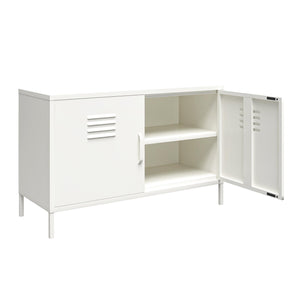 Systembuild Evolution Mission District 2 Door Metal Locker Accent Cabinet - White