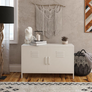 Systembuild Evolution Mission District 2 Door Metal Locker Accent Cabinet - White