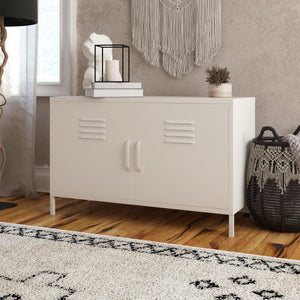 Systembuild Evolution Mission District 2 Door Metal Locker Accent Cabinet - White