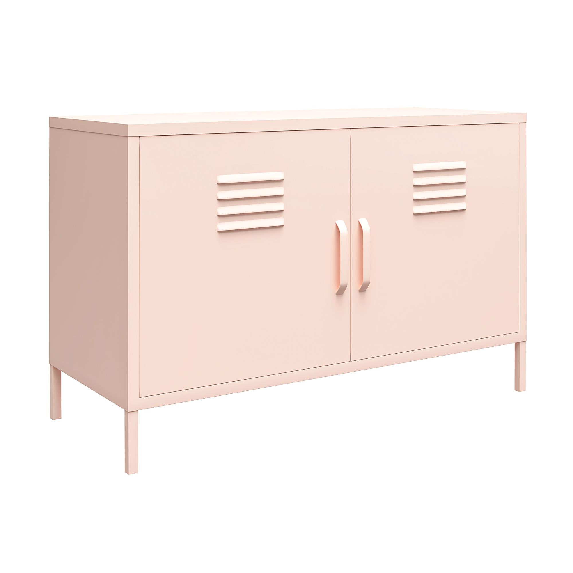 Systembuild Evolution Mission District 2 Door Metal Locker Accent Cabinet - Pink